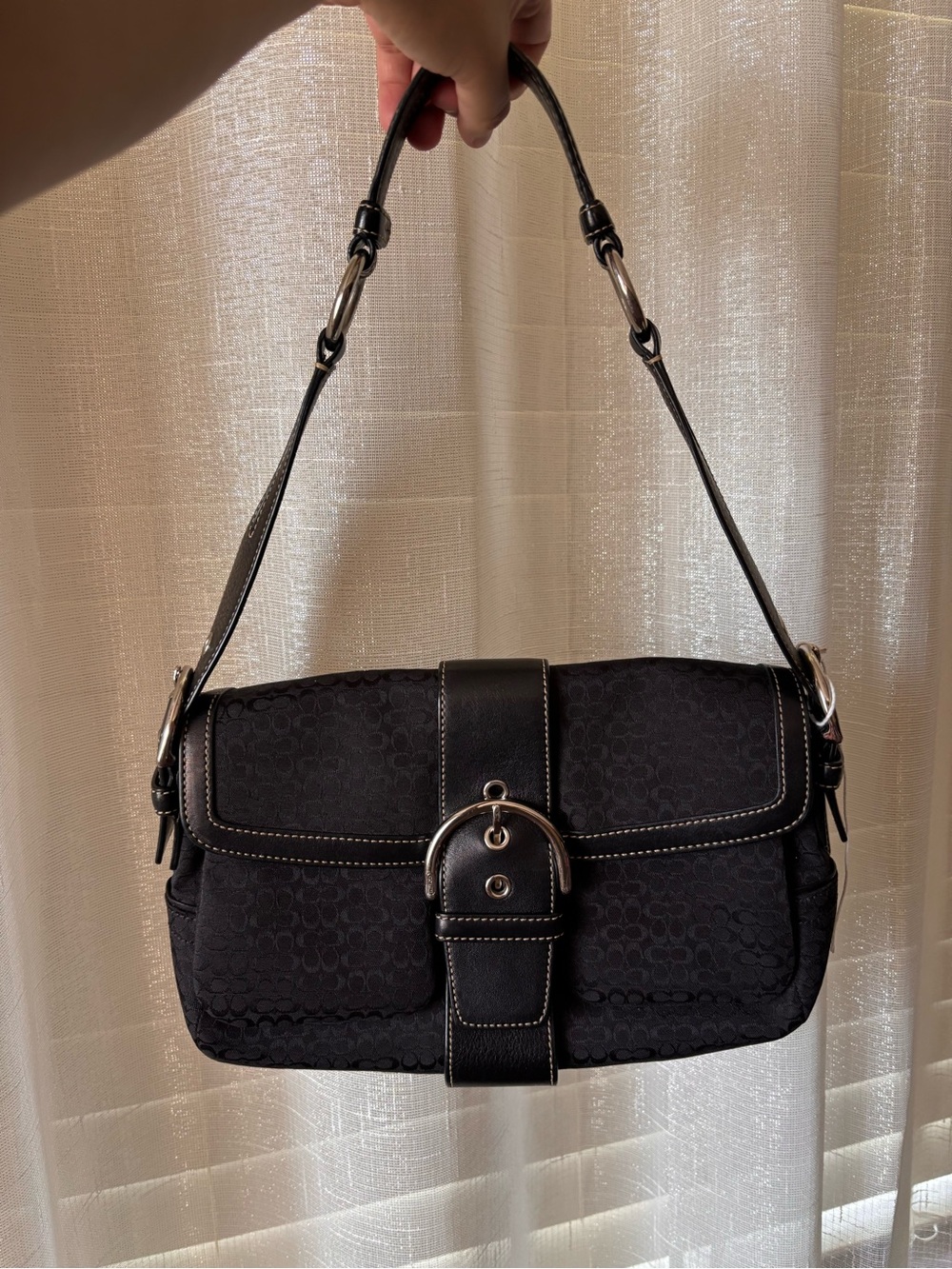 Coach Shoulder Bag with Buckle Detail